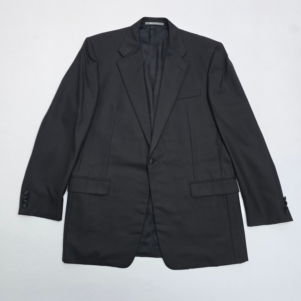 Hickey Freeman Loro Piana Super 130s Wool Tuxedo Jacket Black 44L Modern Madison